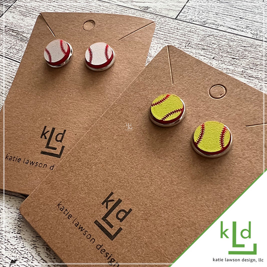 Baseball or Softball Stud Earrings – Gold or Silver Stainless Steel | Hypoallergenic Jewelry for Sensitive Ears - 12mm