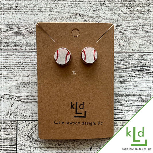 Baseball or Softball Stud Earrings – Gold or Silver Stainless Steel | Hypoallergenic Jewelry for Sensitive Ears - 12mm