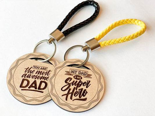 Laser Engraved Father's Day Keychains