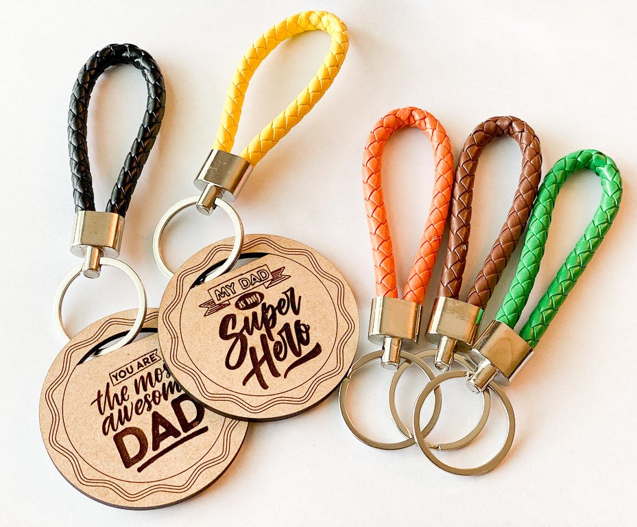 Laser Engraved Father's Day Keychains