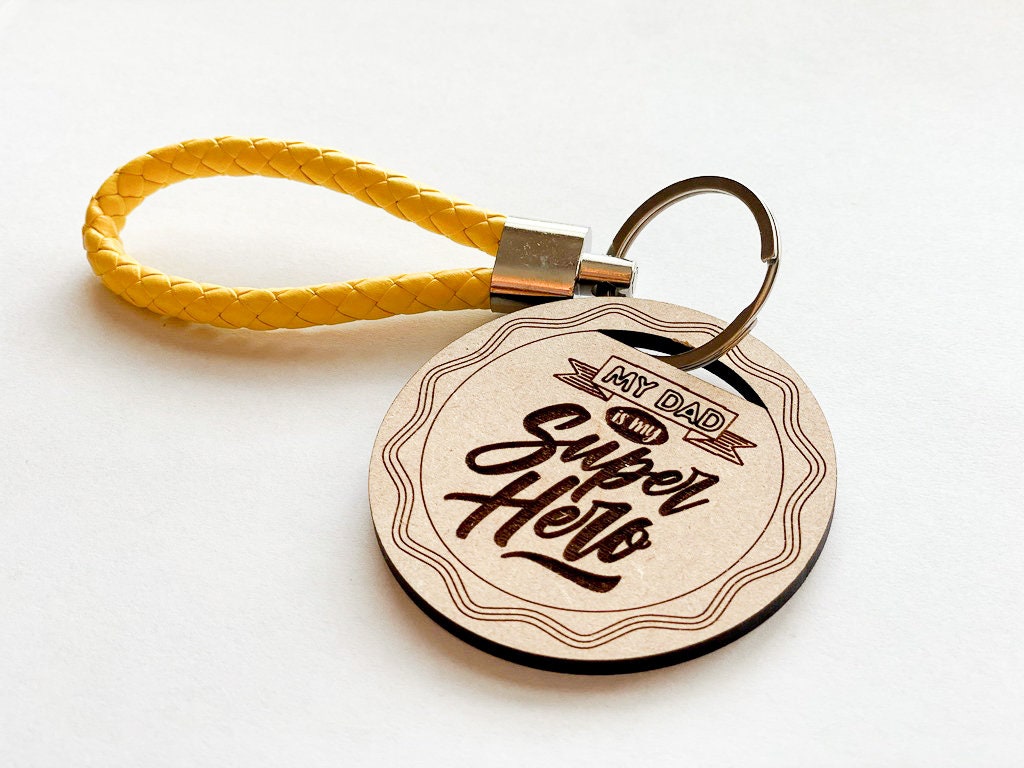 Laser Engraved Father's Day Keychains