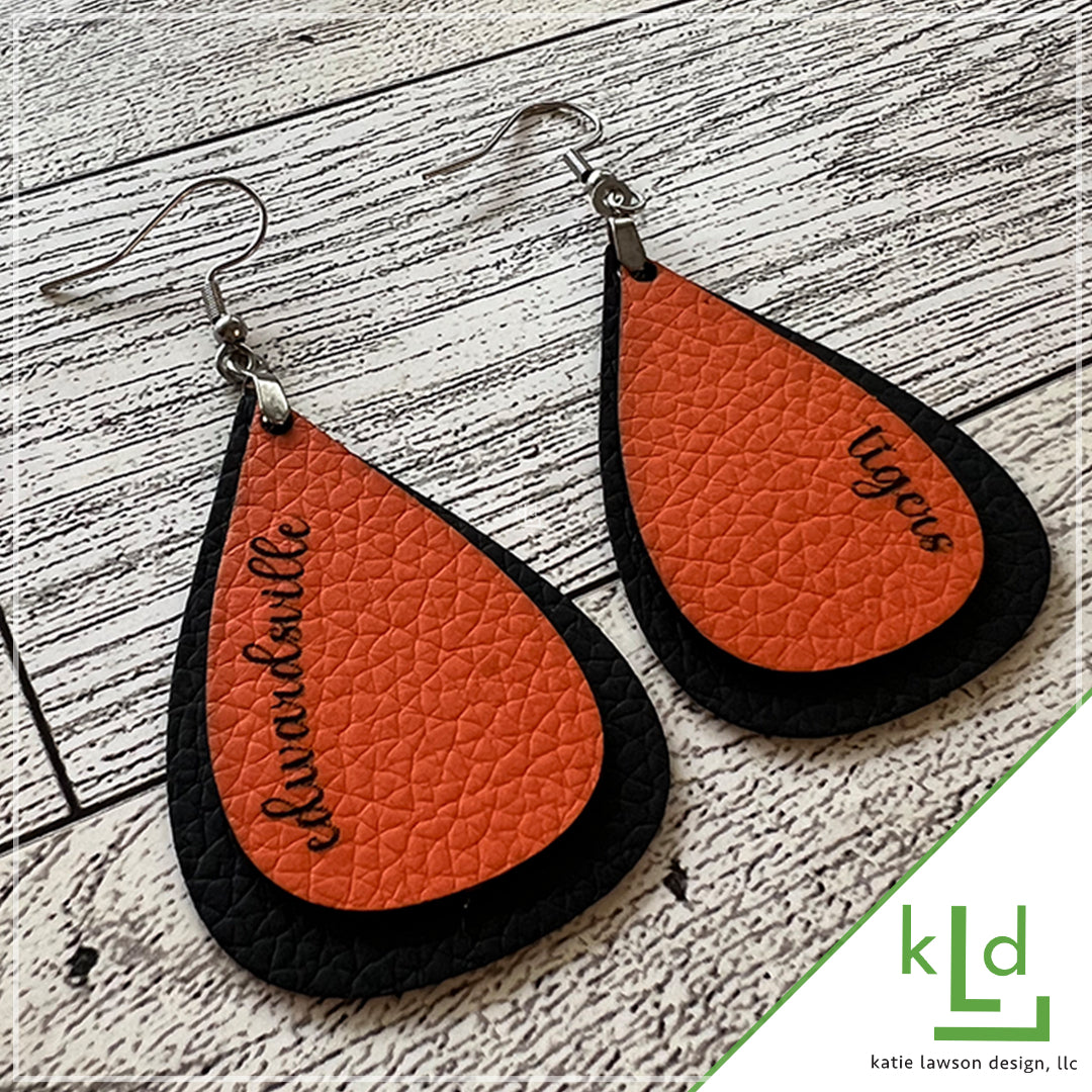 School Mascot Leatherette Earrings