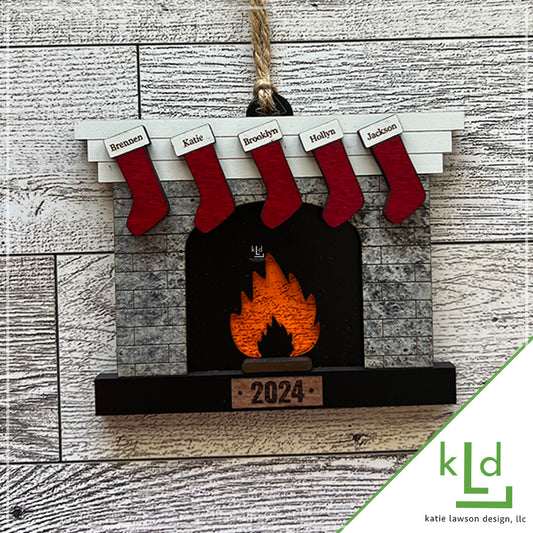 2024 Custom Fireplace Family Ornament