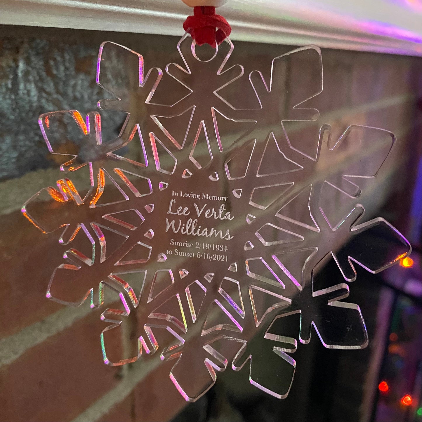 Snowflake Memorial Ornament